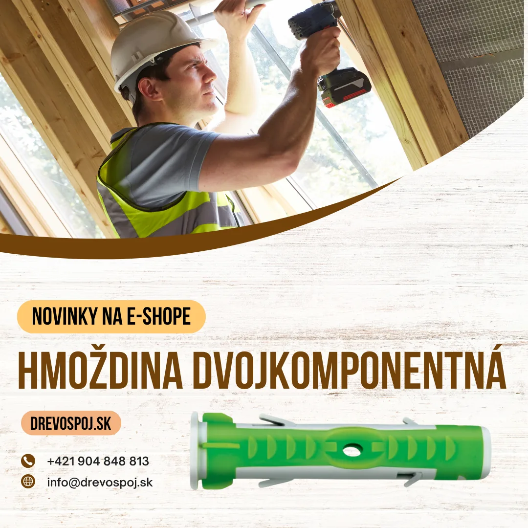 Drevospoj.sk reklama — Hmoždina dvojkomponentná, novinky na e-shope