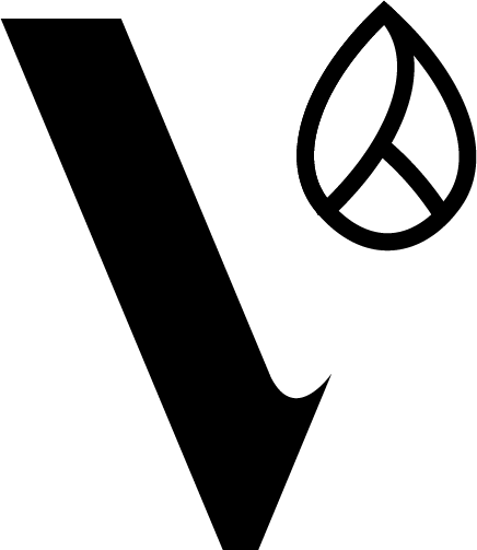 Vitalora Estetik — symbol V (čierna verzia)
